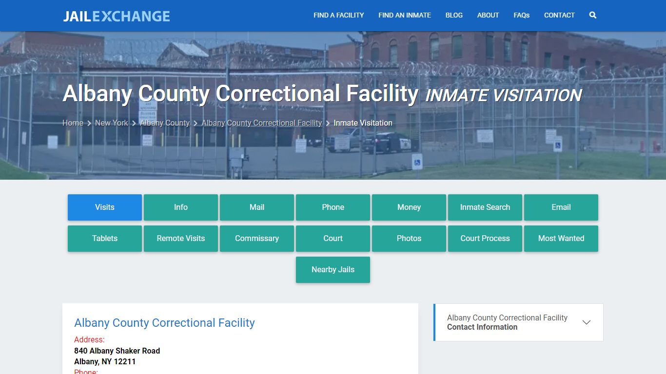 Inmate Visitation - Albany County Correctional Facility, NY - Jail Exchange